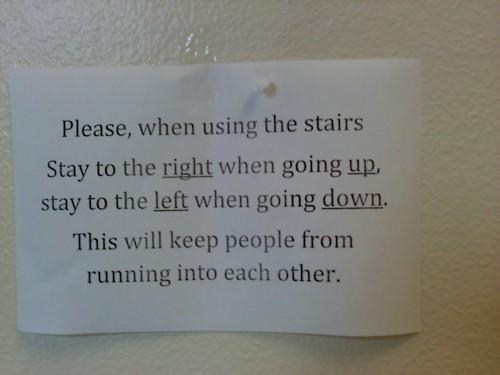 stairs sign